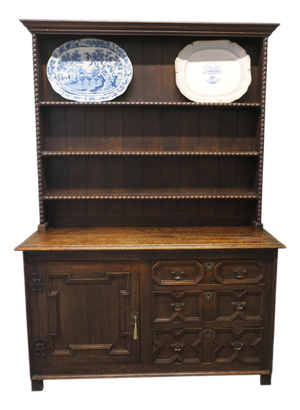 Country Oak Dresser with Geometric Mouldings, 1860