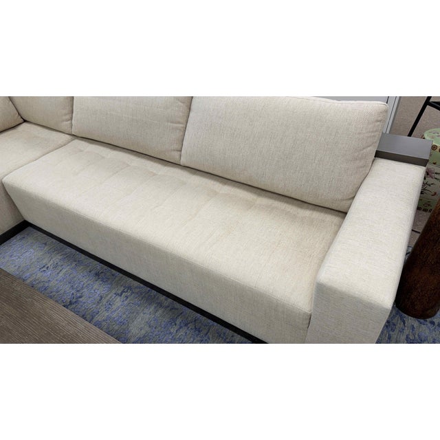 Adriana Hoyos Chocolate L-Shaped Sofa Sectional With Ottoman For Sale - Image 13 of 17