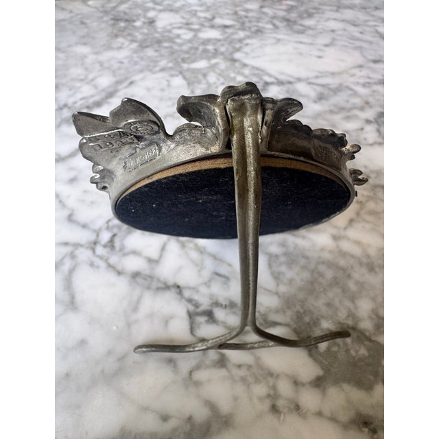Vintage Elias Art Nouveau Fine Pewter Oval Floral Butterfly Easel Photo Frame For Sale - Image 10 of 12