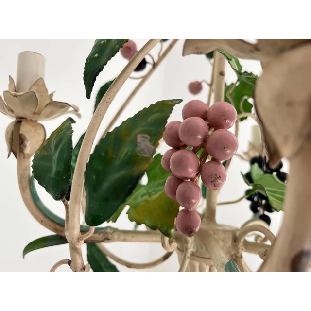 Italian Tole Cherries Chandelier, 1950s For Sale - Image 4 of 12