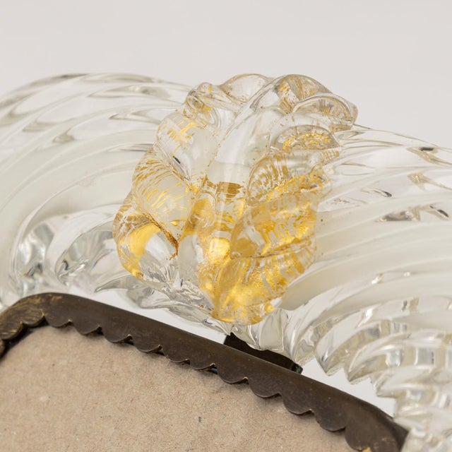 Metal 20th Century Italian Venetian Glass Photograph Frame attributable to Barovier & Toso., 1950s For Sale - Image 7 of 14