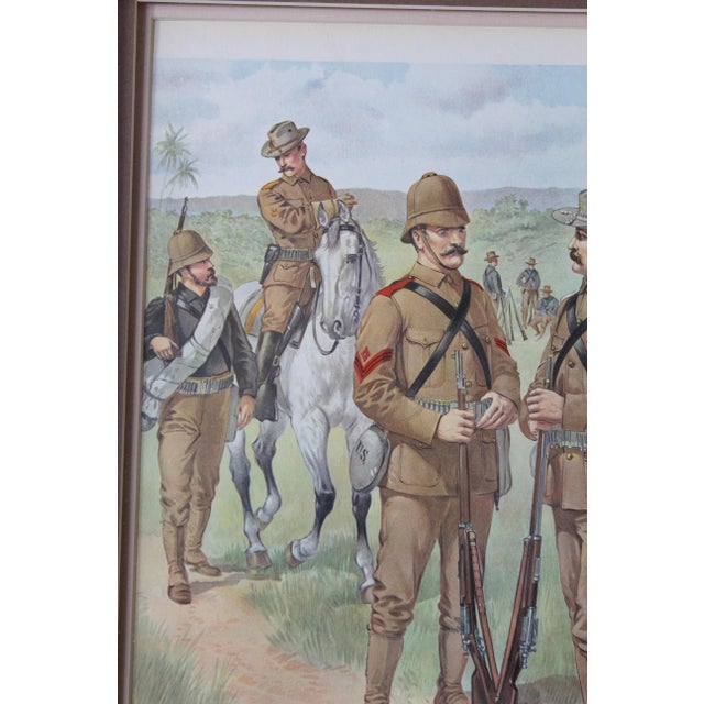 Auburn Chromolithograph by H. A. Ogden Military Uniforms - 19th Century European Soldiers, Matched Pair, Equestrian & Infantry Scenes - Antique Framed Prints For Sale - Image 8 of 17