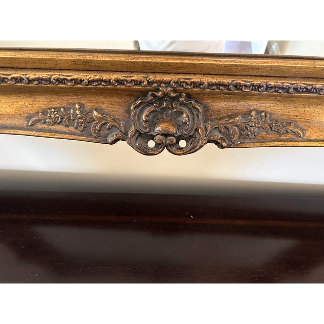 Ornate Wood Gold Leaf Lacquered Mirror For Sale In West Palm - Image 6 of 10