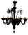Glass Vintage Italian Murano Style Glass Chandelier in Black For Sale - Image 7 of 7