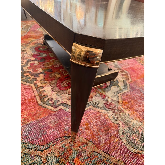 Vintage Contemporary Finished Dining Table & Set of 6 Matching Armchairs For Sale - Image 4 of 17