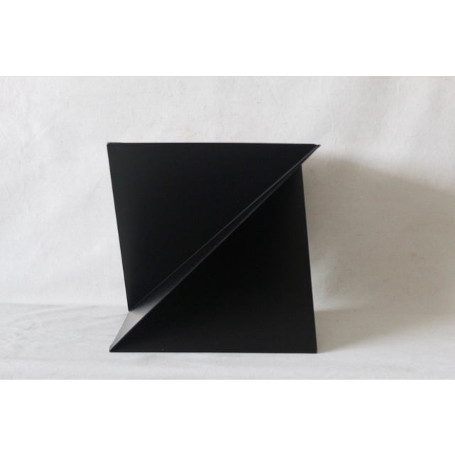 Ronald Willemsen for Metaform Style Postmodern Matt Black Metal Origami Side, Coffee Table Base For Sale - Image 4 of 11