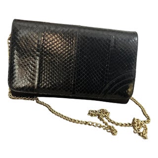 1960s Vintage Black Leather Italian Shoulder Bag by Gm Line For Sale