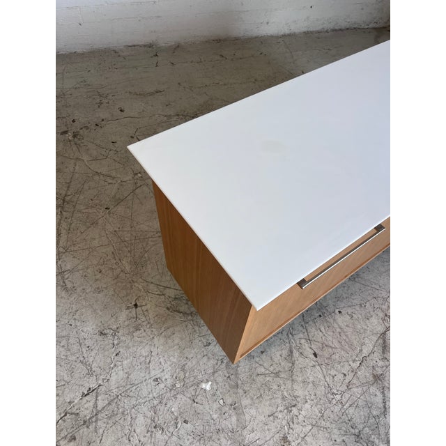 Modern Floating Stone Top Locking Credenza For Sale - Image 4 of 15