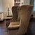 Pair of Custom Made Wingback Chairs in Paisley Corduroy, Perfect Condition For Sale - Image 10 of 12