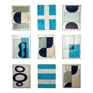 Encaustic Collage Installation by Gina Cochran - "The Kingfisher" - 9 Panel Set For Sale