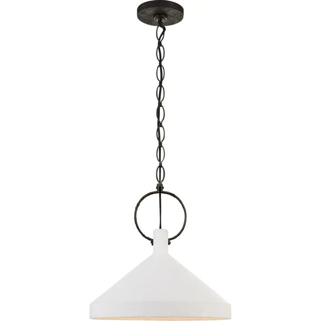 Limoges Large Pendant in Natural Rust with Plaster White Shade Designer: Suzanne Kasler Fixture Height: 16.5" Canopy: 5.5"...