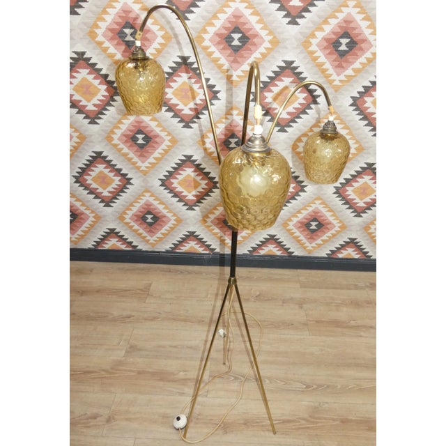 Deco highlight 50s floor lamp - rare This original piece of jewelry gives each facility a special vintage charm! Noble...