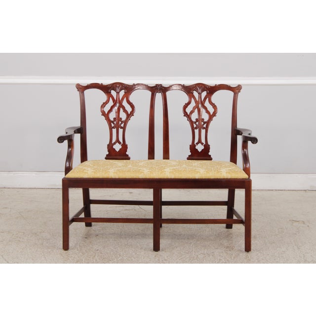 Age: Approx: 40 Years Old Details: Damask Upholstered Seat Cushion Fine Carved Details High Quality Construction 18th C....