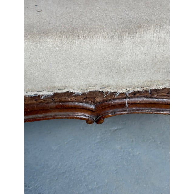Wood French 19th C. Chaise Longue With Carved Fruitwood Frame For Sale - Image 7 of 13