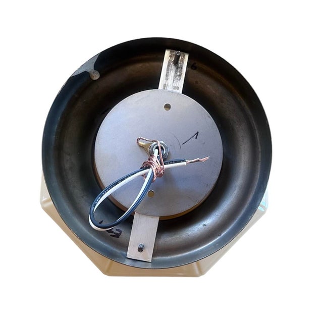 1920 Custard With Painted Botanicals, Octagon Shape Glass Flushmount Fixture on Original Nickel Plated Brass Holder For Sale In Los Angeles - Image 6 of 6