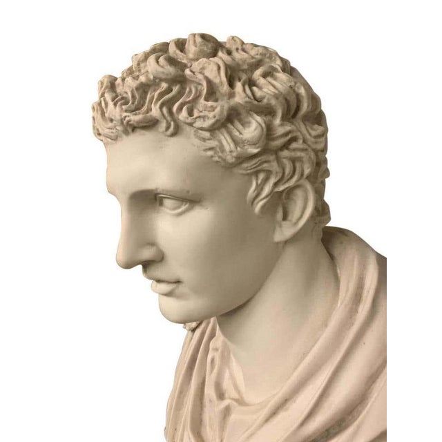 Stone Mark Antony Bust, Sculpture and Column, 20th-Century For Sale - Image 7 of 10