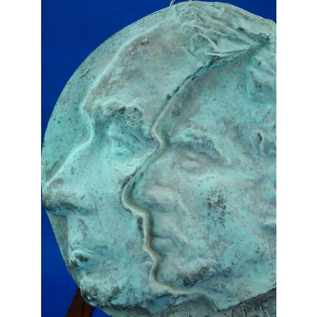 19th Century Bronze Plaque Sculpture Depicting Giuseppe Mazzini from Cesare Boneschi, Massari Foundry, 1895 For Sale - Image 9 of 18