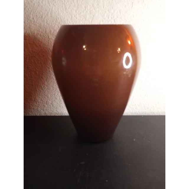 This is a GORGEOUS Handblown 8" Brown Ombre Encased Glass Vase. Procured at auction BOX 28