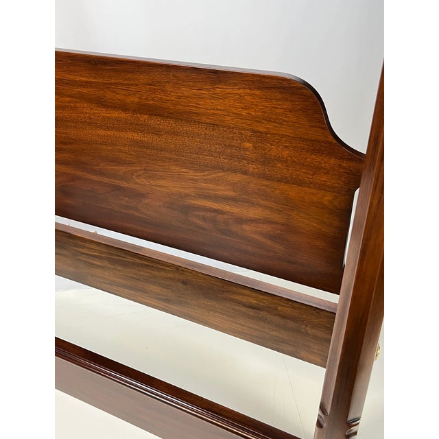 Wood Vintage Henkel Harris Mahogany Queen Size Pencil Post Bed - Style 170, Finish 29 For Sale - Image 7 of 13