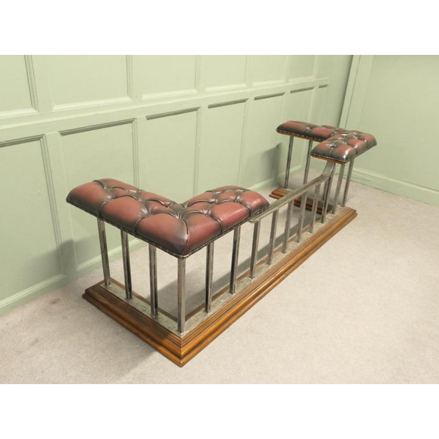 Large Victorian Brass Club Fender in Wood For Sale - Image 6 of 8