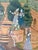 Indian Early 20th Century Large South Indian Pichwai Painting on Silk - Courtship Scene For Sale - Image 3 of 5
