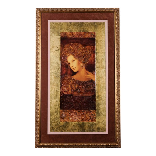 2000 Csaba Markus "Veronika" Artist Hand Signed and Numbered & Embellished Limited Edition Serigraph 30/225 Exquisitely Framed & Matted For Sale