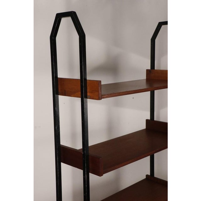 Black Vintage Modular Bookcase in Wood and Metal, Italy, 1960s For Sale - Image 8 of 18