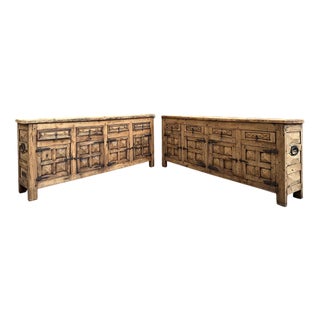 Vintage Brutalist Sideboards, Set of 2 For Sale