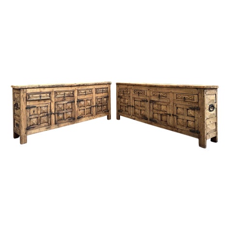 Vintage Brutalist Sideboards, Set of 2 For Sale