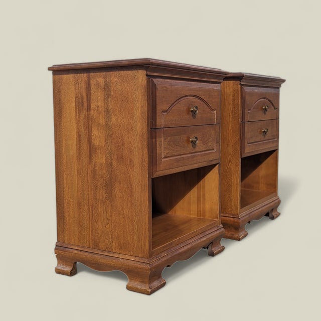 Vintage l.a. Period Furniture Wood Nightstands, Pair, 1960s For Sale - Image 10 of 10