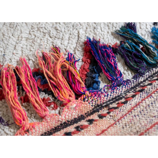 Textile Vintage Moroccan Azilal Berber Rug in Natural Multicolored Wool For Sale - Image 7 of 8