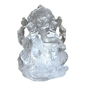 Rock Crystal Quartz Ganesh 7"
