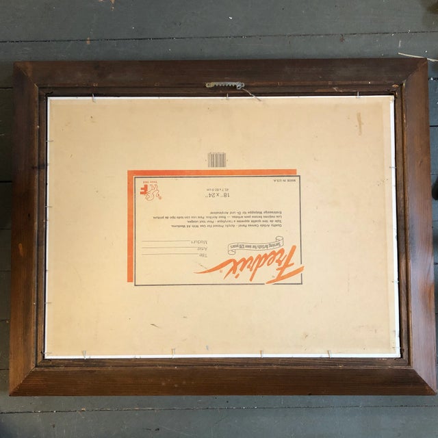 1970s 1970’s Vintage Original Seascape Painting Signed Vintage Wood Frame For Sale - Image 5 of 6