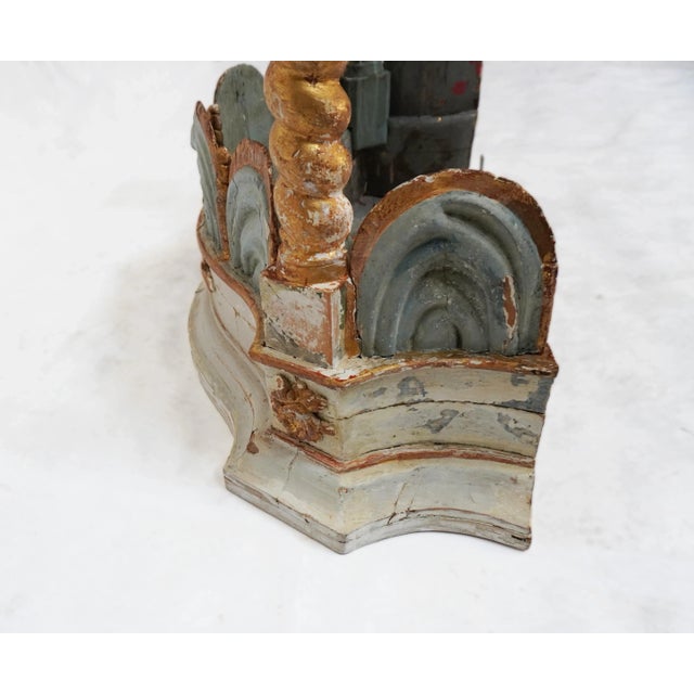 Pair of 19th Century Italian Painted & Parcel Gilt Consoles by Mla For Sale - Image 9 of 18