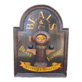 Vintage English Nautical Shop Advertising Sign For Sale