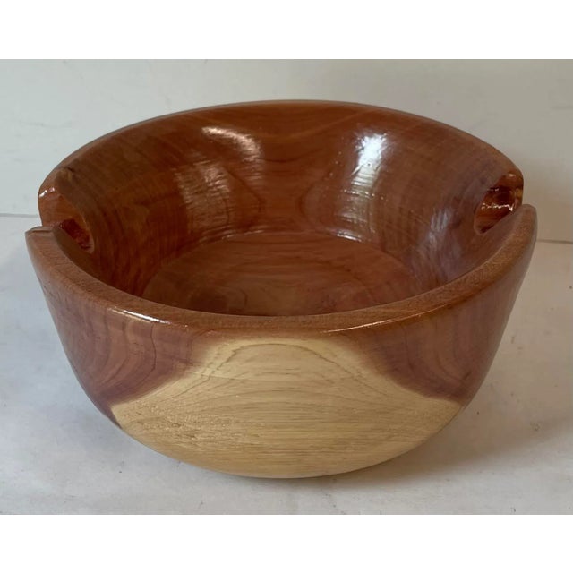 Chestnut Hand Turned Cedar Bowl For Sale - Image 8 of 8