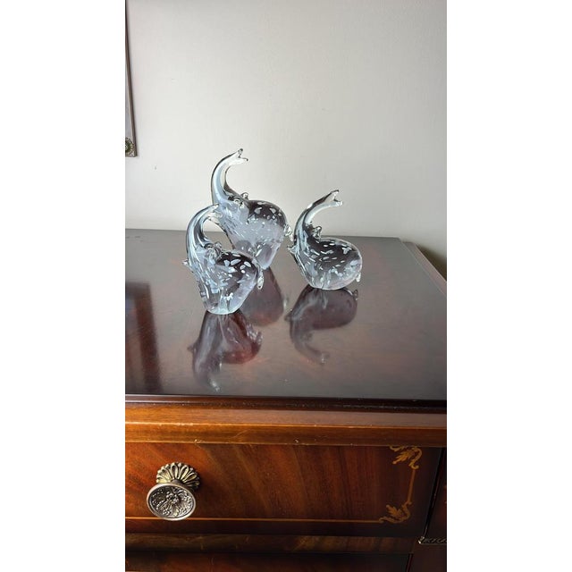 Murano Glass Elephants, Italy, 1970s, Set of 3 For Sale - Image 5 of 14