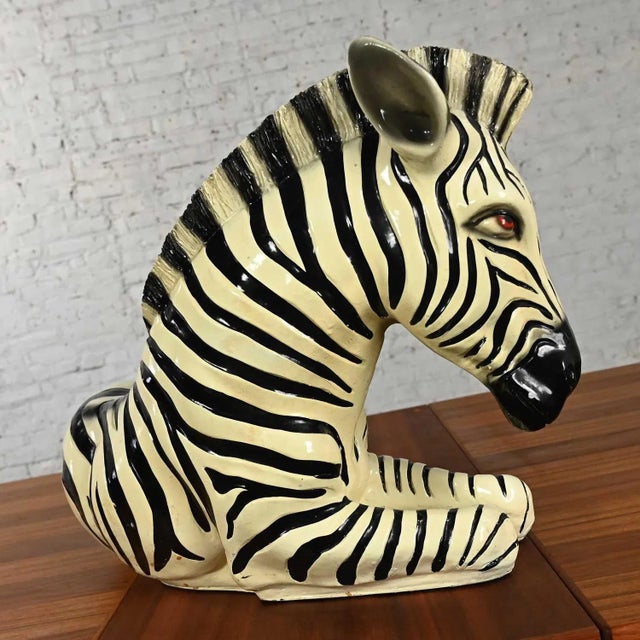 Marwal Ind. Inc. 1970’s Marwal Industries Large Scale Zebra Molded Resin Statue or Sculpture For Sale - Image 4 of 13