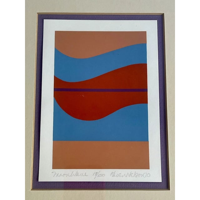 Palm Beach estate find !! Postmodern Fine Art Serigraph Print Signed Karan Nelson numbered 18/150. Great example of 2970s...