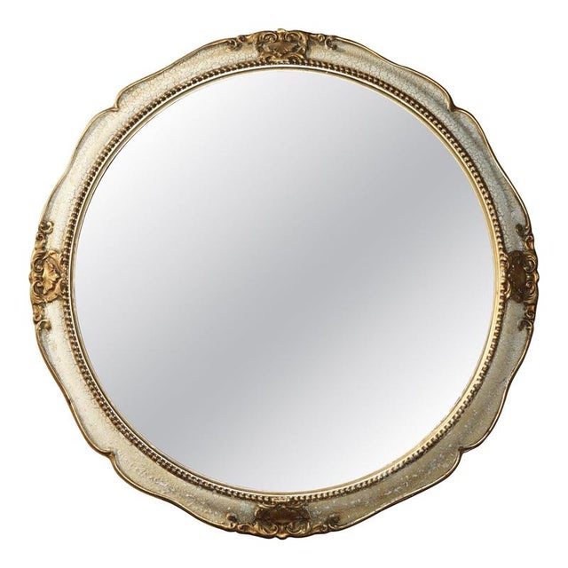 Vintage French Original Paint Convex Butlers Wall Mirror, 1940s For Sale - Image 12 of 12