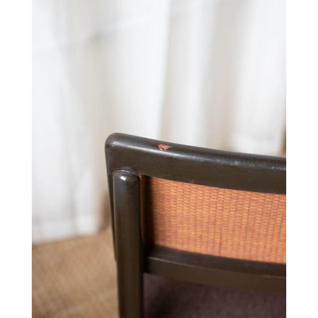 Brown 1950s John Stuart Mid-Century Modern Cane and Wood Dining Chairs - Set of 4 For Sale - Image 8 of 13