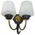 Wood Mid-Century French Wall Sconce with 2-Light Original Glass and Brass, 1940s For Sale - Image 7 of 7