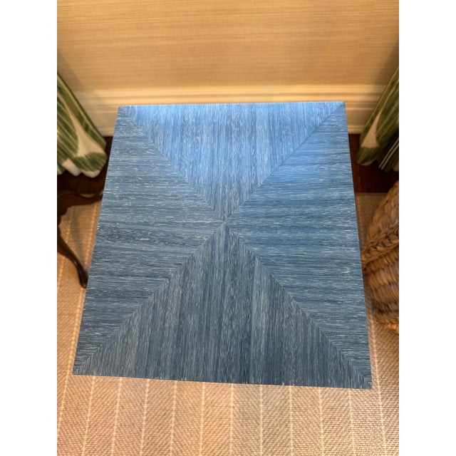 Keith Fritz Fine Furniture Sidecar in Ceylon Blue For Sale - Image 4 of 13