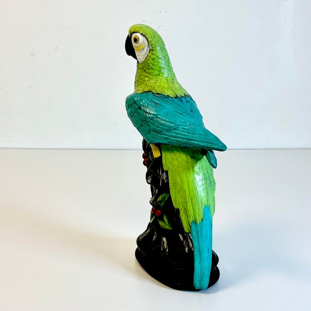 Cinco De Mayo - 1970s Vintage Boho Chic Coastal Ceramic Folk Art Parrot Figural For Sale - Image 9 of 12