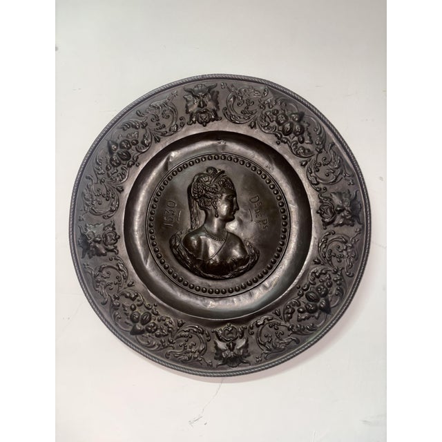 Black Handmade Bronze Plate, 1930 For Sale - Image 8 of 8