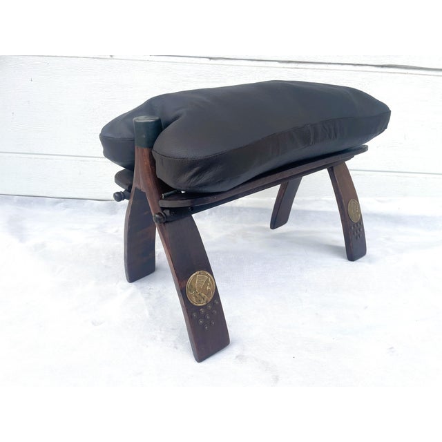Vintage Camel Saddle Ottoman in Leather, 1960s For Sale - Image 16 of 16