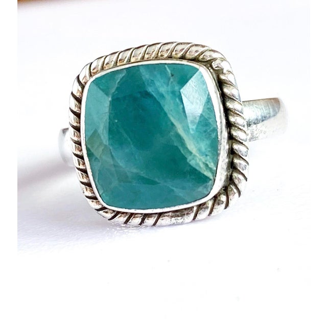 2000 - 2009 Rare Grandidierite Solitaire Ring in Sterling Silver, Size 6 For Sale - Image 5 of 12