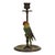 Bronze Pair Antique Brass Candlesticks & Cold Painted Bergman Bronze Parrots C1920 For Sale - Image 8 of 11