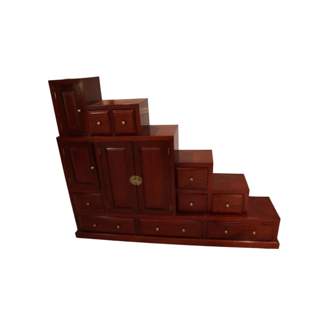 Brown Kaidan Tansu Step Chest With Brass Hardware For Sale - Image 8 of 8