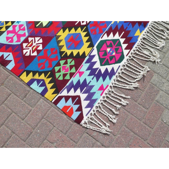 1970s Handmade Vintage Kilim Boho Rug For Sale - Image 6 of 13